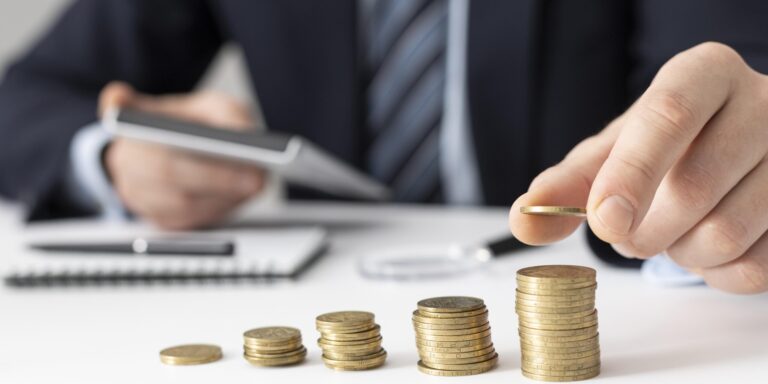 front-view-finance-business-elements-assortment